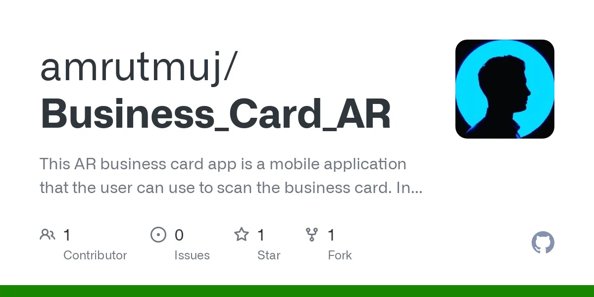 The business card app and its augmented content.