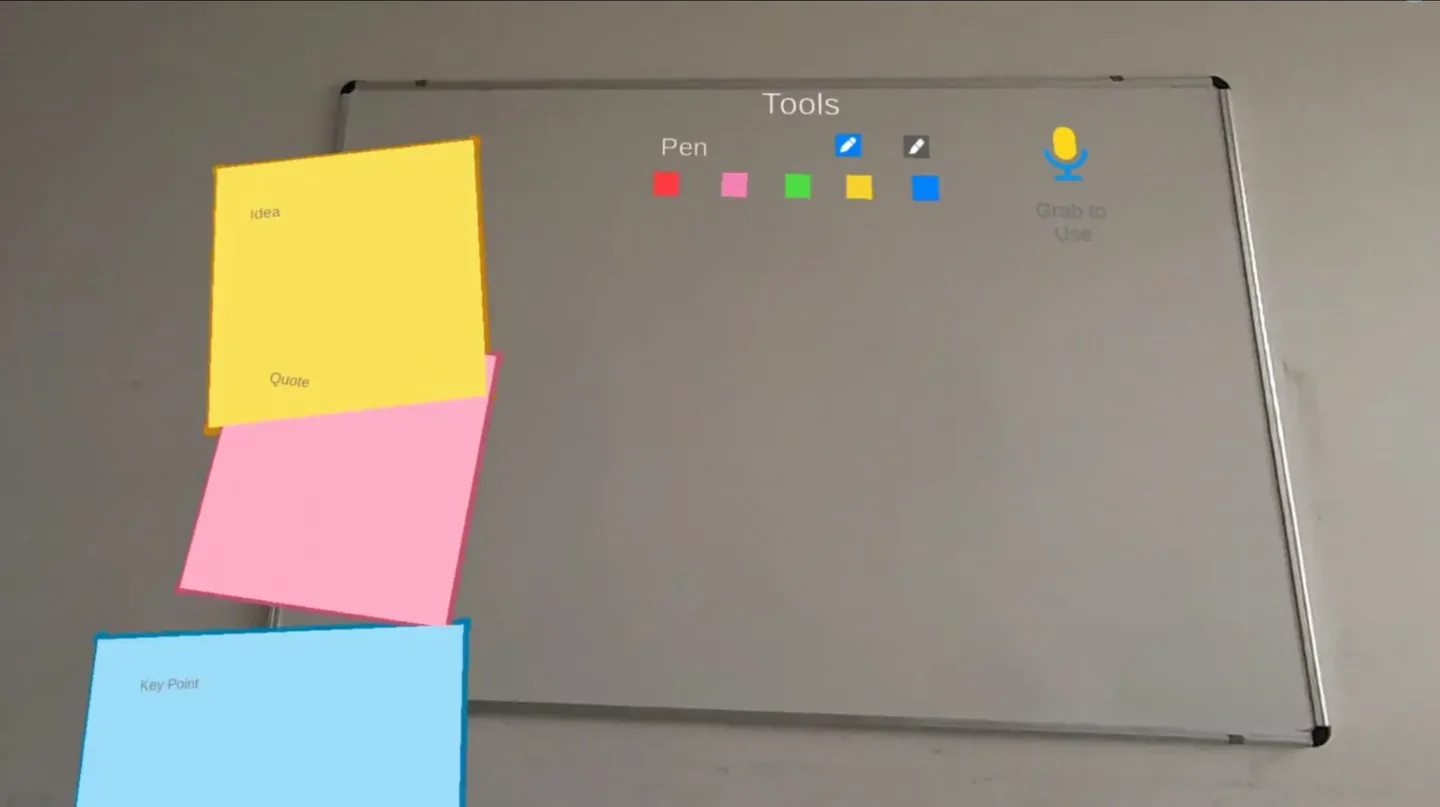 Spatial whiteboard notes in MX Read.